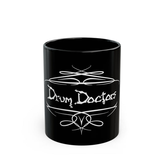 Drum Doctors Black Pinstripe Mug, 11oz